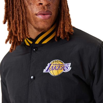4. New Era NBA Los Angeles Lakers Script Bomber Jacket - 60332205