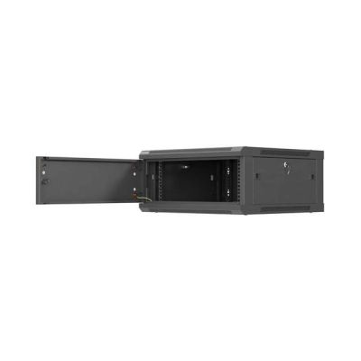 5. LANBERG WALL-MOUNTED RACK CABINET 19" 4U 600X600 BLACK METAL DOOR (FLAT PACK)