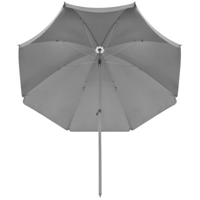 21. GARDEN FURNITURE SET TABLE 4 CHAIRS AND GRAY UMBRELLA