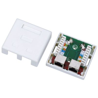ALANTEC Surface-mounted socket STP cat.5e 2xRJ45 GN004 (white)