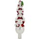 2. Glass Christmas Tree Topper with 3 Snowmen 28 cm