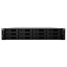 NAS Synology RS3618xs; 2U RACK; 12x (3.5" SATA HDD/2.5" SATA HDD); Intel Xeon D-1521; 8 GB DDR4 ECC UDIMM (max. 64 GB), 4x 1GbE RJ-45