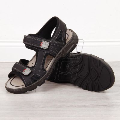 2. Rieker M R447 black comfortable velcro sandals