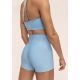 2. CASALL Sleek Strappy Sports Bra, Blue