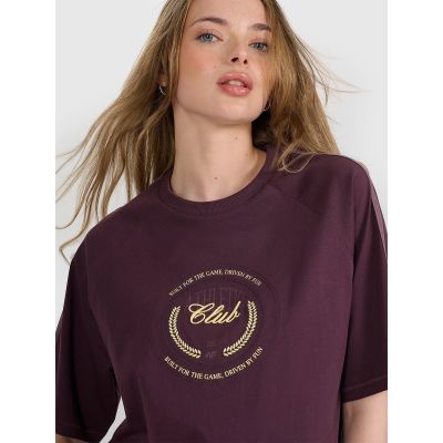 3. Women's oversize printed T-shirt 4F 4FRSS25TTSHF2791-50S