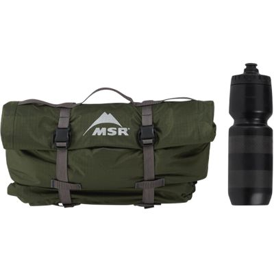 11. MSR Hubba Hubba Bikepack 2 Person Green, Red, White Triangle Tent