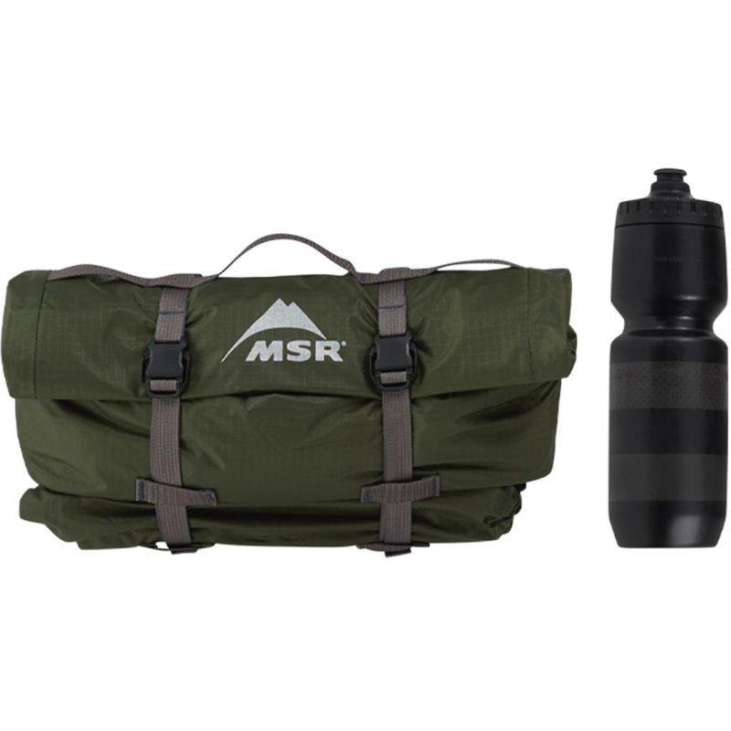 11. MSR Hubba Hubba Bikepack 2 Person Green, Red, White Triangle Tent