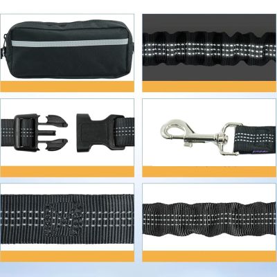 6. Wozinsky WPST-01 Hip Belt with Pouch and Elastic Leash for Running with a Dog - Black