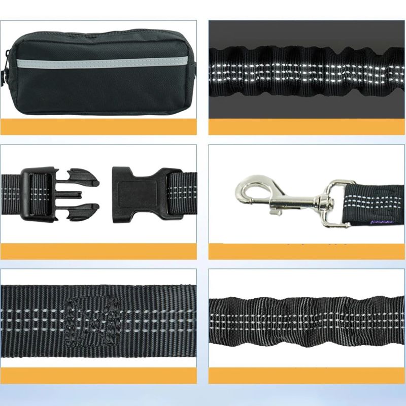 6. Wozinsky WPST-01 Hip Belt with Pouch and Elastic Leash for Running with a Dog - Black