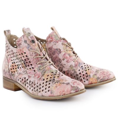 2. Women's ankle boots with openwork flowers, multicolor Potocki SZ12091