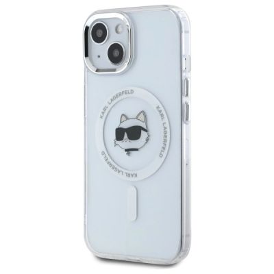 2. Karl Lagerfeld IML Metal Choupette Head MagSafe iPhone 15 Plus Case - White
