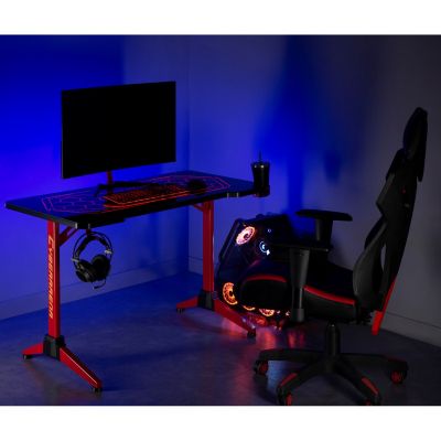 6. RGB Led NanoRS Gaming Desk, Black, Large, 100kg Max, Height 760mm, RS163