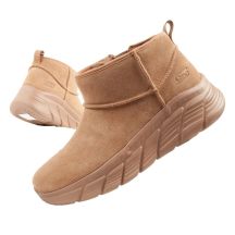 Skechers women's winter boots, insulated leather ankle boots, brown