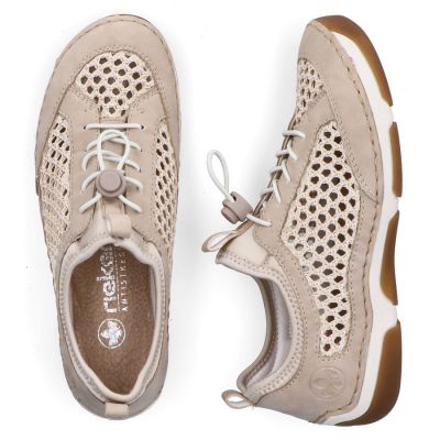 3. Women's comfortable openwork shoes, beige, Rieker 55960-60