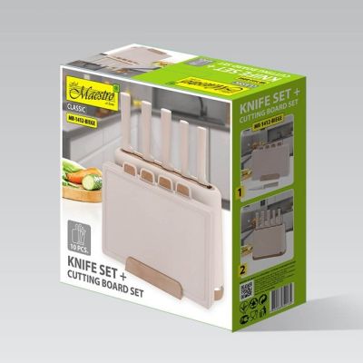 8. Set of knives + boards MR-1412-BEIGE MAESTRO
