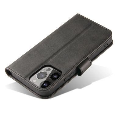 6. Wallet Case with Stand for iPhone 15 Pro Magnet Case - Black