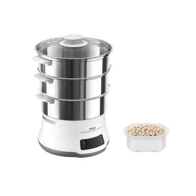 2. Tefal Convenient Series Deluxe VC502D 3-Basket Steamer, 900W Stainless Steel, White