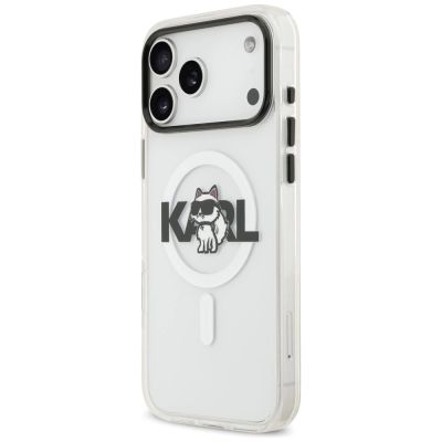 2. Karl Lagerfeld IML Choupette Sketch Logo MagSafe Case for iPhone 17 Pro - Clear