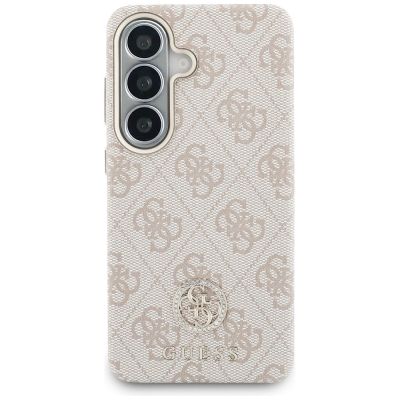 3. Guess 4G Rhinestone Round Logo MagSafe Case for Samsung Galaxy S26 - Pink