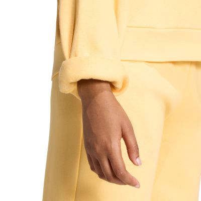 5. adidas Essentials Small Logo Feelcozy Women's Sweatshirt Yellow KC5278