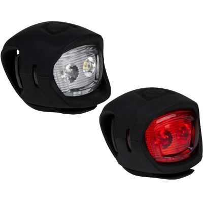 5. BLACK DUNLOP SILICONE LED BIKE LIGHT KIT FRONT AND REAR