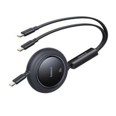 Baseus Free2Pull Mini 100W 3in1 USB-C Retractable Cable - 2xUSB-C 1.2m - Black