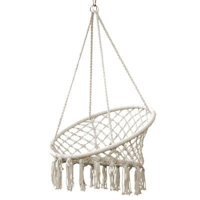 12. OPENWORK HAMMOCK HANGING CHAIR STORK'S NEST 80x60CM ECRU