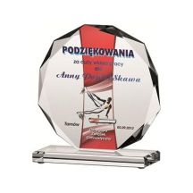 Glass trophy with LuxorJet color print