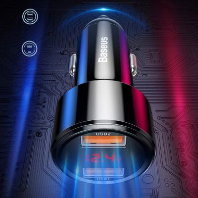 10. Baseus Magic Series PPS CCMLC20C-01 car charger 45W USB-C PD / USB-A QC - black