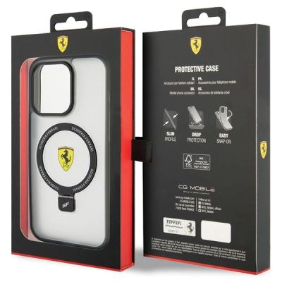8. Ferrari FEHMP15LUSCAH iPhone 15 Pro 6.1" transparent hardcase Ring Stand 2023 Collection MagSafe