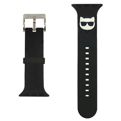 2. Karl Lagerfeld KLAWLSLCK Apple Watch Strap 42/44 / 45mm black / black strap Silicone Choupette Heads