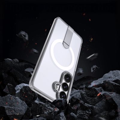 2. Hybrid Armor X Case for Samsung Galaxy S26 with Stand, Compatible with MagSafe - Transparent