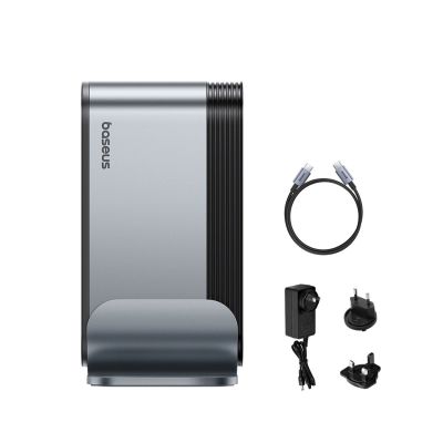 14. Baseus UnionJoy USB-C Docking Station 2xHDMI4K@60Hz 1xDP4K@60Hz 3xUSB-A3.0 2xUSB-C3.0 2xUSB-A2.0 1xRJ45 PD PC 1xSD+TF 1x3.5mm minijack - gray