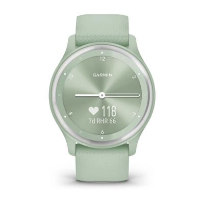 7. Garmin Vivomove Sport 40mm Agave Mint Silicone watch