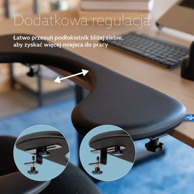 63. R-Go Ergonomic Armrest Armlehne juodas