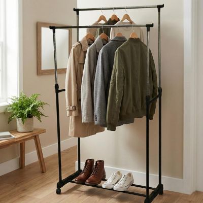 12. EXCELLENT HOUSEWARE DOUBLE CLOTHES HANGER 80x42x90-160CM