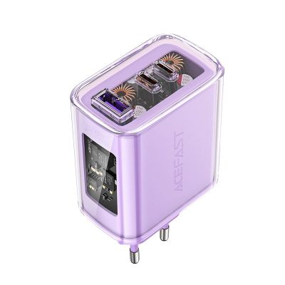 2. Acefast charger GaN 65W 3 ports (1xUSB, 2xUSB C) purple (A45)