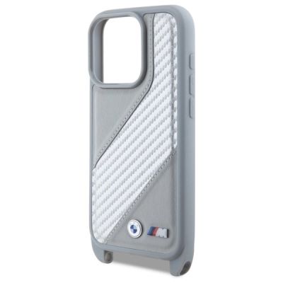 5. BMW M Edition Carbon Stripe & Strap iPhone 16 Pro Case - Gray