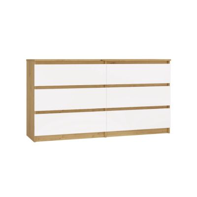 M6 MALWA CHEST OF DRAWERS 140 CM 6 DRAWERS ART/WHITE SET