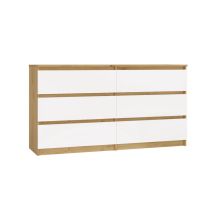 M6 MALWA CHEST OF DRAWERS 140 CM 6 DRAWERS ART/WHITE SET