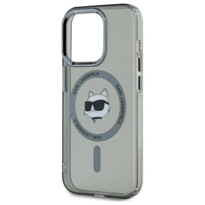 3. Karl Lagerfeld KLHMP15XHLSCHK iPhone 15 Pro Max 6.7" black/black hardcase IML Metal Choupette Head MagSafe