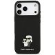 3. Karl Lagerfeld Silicone Karl&Choupette Metal Pin Case for iPhone 18 Pro Max / 17 Pro Max – Black