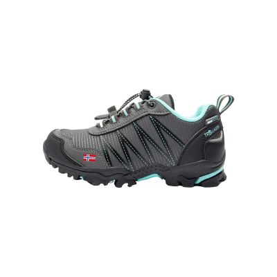 2. Trollkids Kids Trolltunga Hiker Low waterproof hiking shoes for boys/girls, anthracite/mint (155-609)