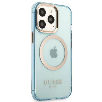 4. Guess Gold Outline Translucent MagSafe case for iPhone 13 Pro / iPhone 13 - blue