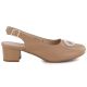 2. Women's pumps with an open heel, light brown, M.Daszyński SA233-4