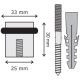 5. 25/30 mm Satin Stainless Steel Door Stop KOWALSKI