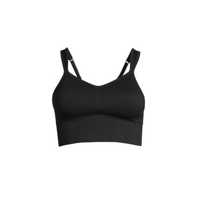 CASALL Seamless Rib Padded Sports Bra Black