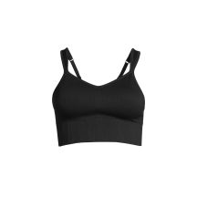 CASALL Seamless Rib Padded Sports Bra Black
