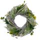 3. WREATH DECORATIVE WHITE AND GREEN WITH ROSES DIAMETER 24 CM
