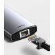 16. Baseus Metal Gleam 6-in-1 USB-C - USB-C PD 100W HUB 1x HDMI 4K 30Hz 3x USB-A 3.2 1x RJ45 - gray